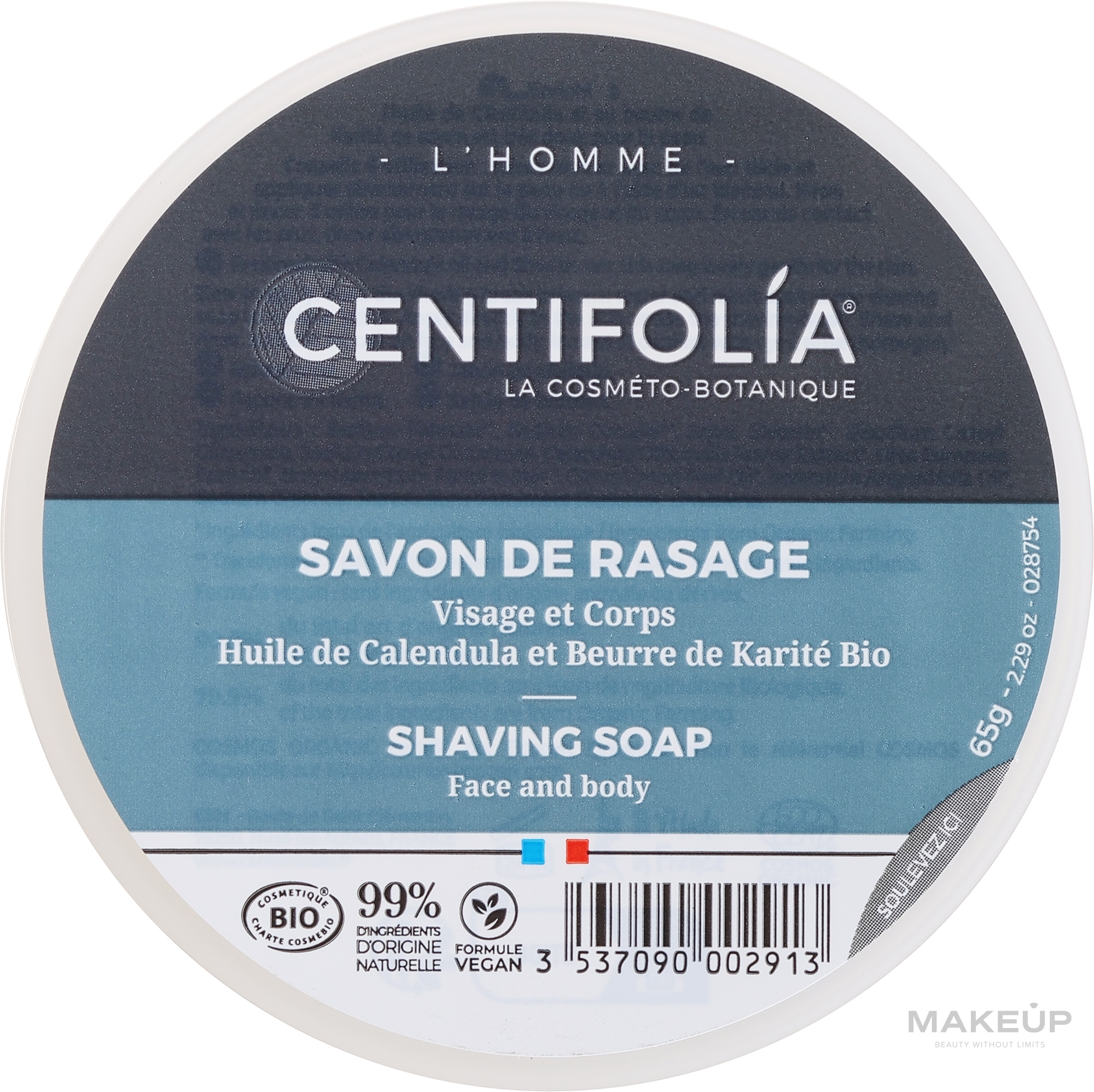 Bio-Rasierseife für Männer mit Calendula- und Sheabutter - Centifolia Shaving Soap  — Bild 65 g