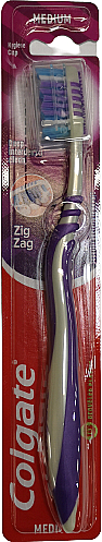 Zahnbürste Zig Zag Plus mittel №2 grau-violett - Colgate Zig Zag Plus Medium Toothbrush — Bild N1