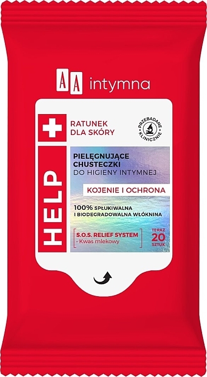 Beruhigende und schützende Intimhygiene-Tücher 20 St. - AA Intimate Help Soothing & Protection Wipes  — Bild N1