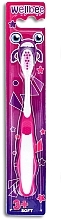 Kinderzahnbürste weich ab 3 Jahren weiß mit rosa - Wellbee Toothbrush For Kids — Bild N2