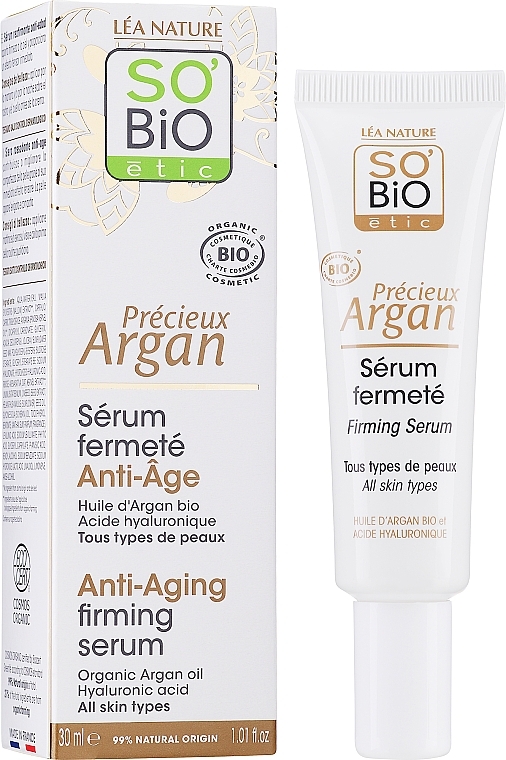 Straffendes Gesichtsserum mit Arganöl und Hyaluronsäure - So'Bio Etic Argan Anti-Age Serum — Bild N2