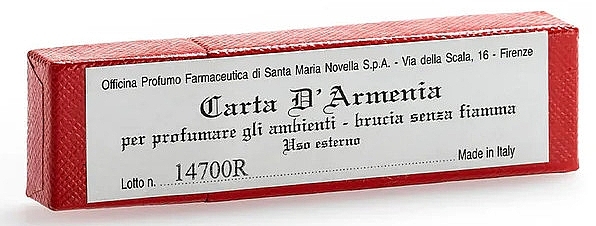 Santa Maria Novella Carta d'Armenia  - Räucherstäbchen aus armenischem Papier 18 Blatt — Bild N3