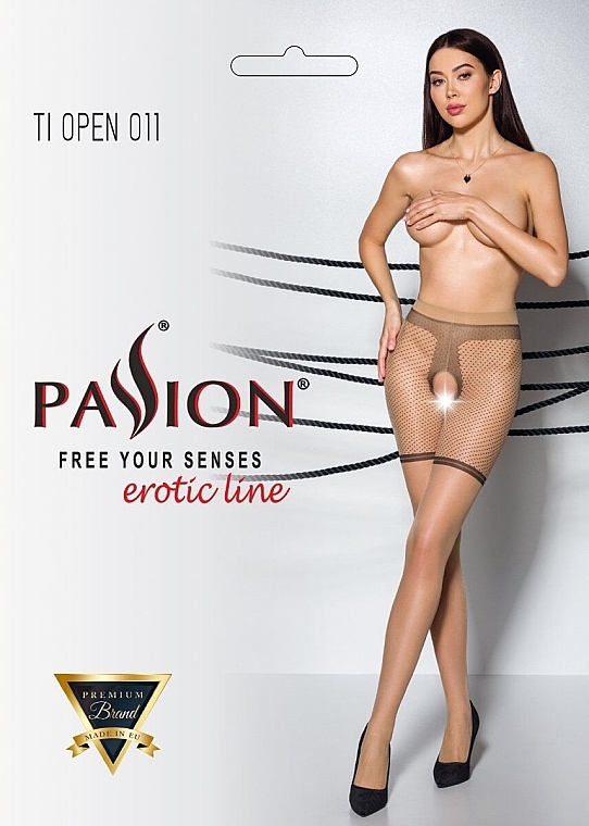 Erotische Strumpfhose mit Ausschnitt Tiopen 011 20 Den beige - Passion — Bild N1