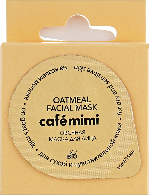 Gesichtsmaske für trockene und empfindliche Haut mit Hafer - Cafe Mimi Oatmeal Facial Mask