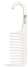 Kamm mit weit auseinander liegenden Zähnen und Haken, biologisch abbaubar, weiß - IDC Institute Shower Hook Detangling Comb — Bild N1