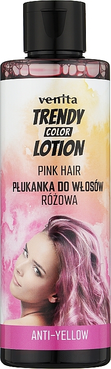 Rosa Tönungsspülung gegen Gelbstich für blondes und graues Haar - Venita Salon Anty-Yellow Blond & Grey Hair Color Rinse Pink