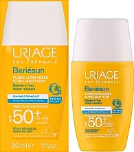 Parfümfreies, ultra leichtes Sonnenschutzfluid für das Gesicht SPF 50+ - Uriage Bariesun Ultra-Light Fluid SPF50+ — Foto N2
