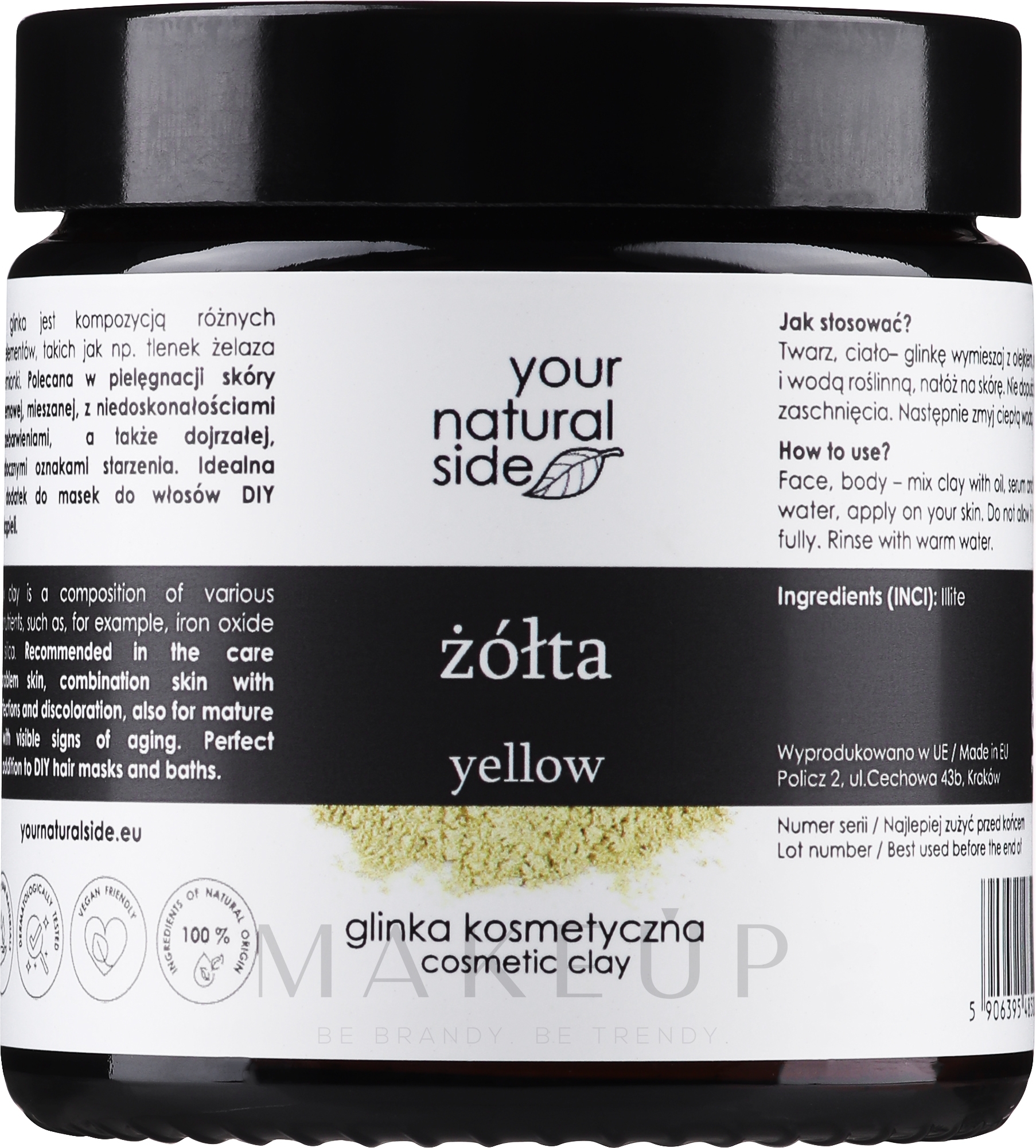 Ton gelb - Your Natural Side Clays Glinka — Bild 100 g