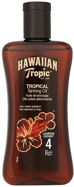 Bräunungsöl mit Kokosnuss SPF 4 - Hawaiian Tropic Tropical Tanning Oil Coconut SPF 4 — Bild N1