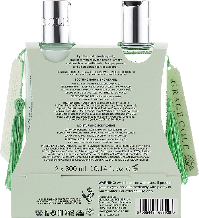 Set - Grace Cole Grapefruit, Lime & Mint (sh/gel/300ml + b/lot/300ml) — Bild N2