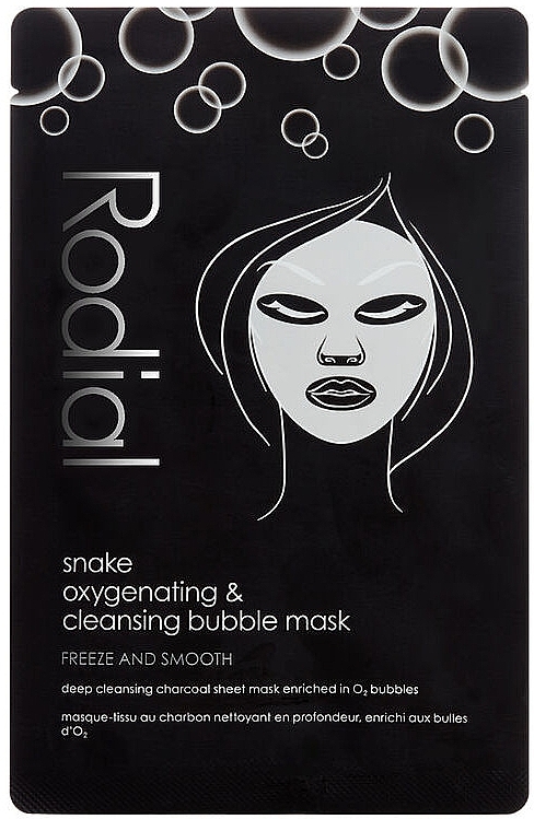 Tuchmaske für das Gesicht mit Aktivkohle - Rodial Snake Oxygenating & Cleansing Bubble Sheet Mask — Bild N1