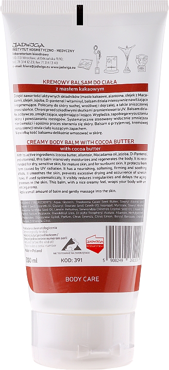 Körperbalsam mit Kakaobutter - Jadwiga Creamy Body Balm With Cocoa Butter — Bild N2
