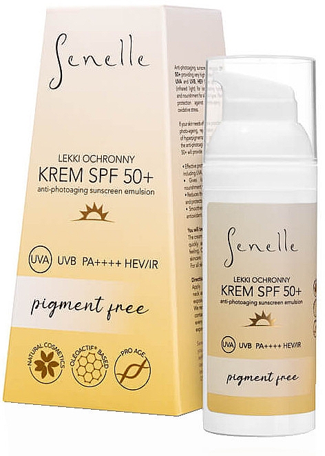 Schützende Gesichtscreme ohne Pigment - Senelle Light Protective Face Cream Pigment Free SPF 50+ — Bild N1