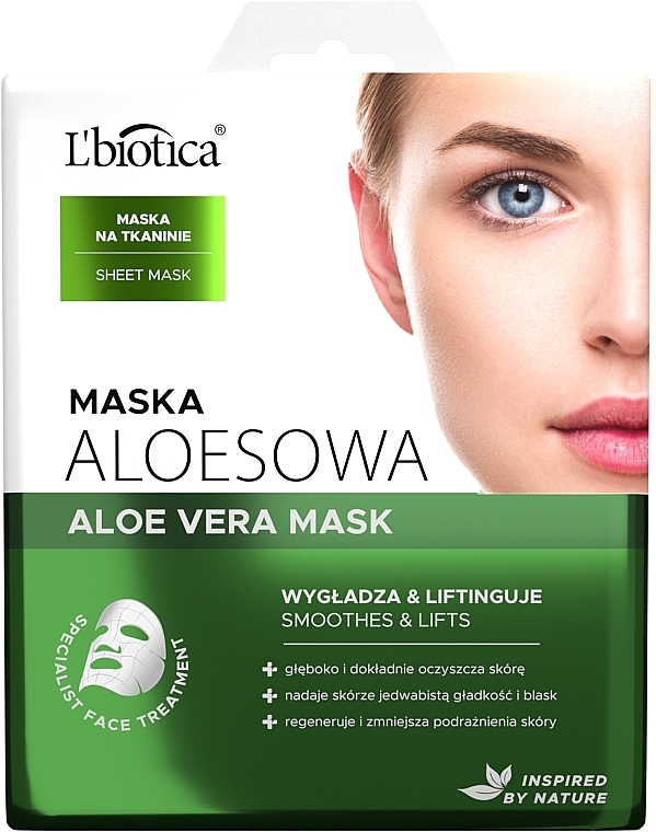 Revitalisierende Tuchmaske für das Gesicht mit Aloe Vera - L'biotica Home Spa — Bild N1
