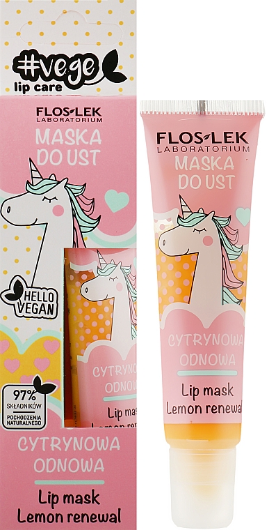 Revitalisierende Lippenmaske mit Zitrone - Floslek Vege Lip Care Lip Mask Lemon Renewal — Bild N1