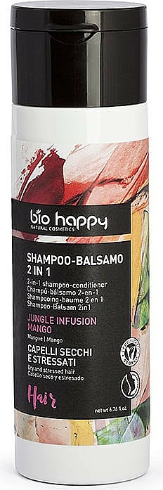 2in1 Shampoo und Haarspülung mit Mango für trockenes und gestresstes Haar - Bio Happy Jungle Infusion Mango Conditioning Shampoo — Bild N1