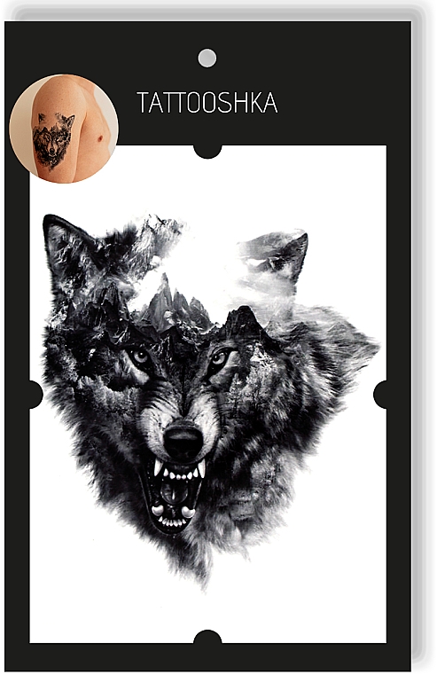 Temporäres Tattoo Wolf auf der Jagd - Tattooshka — Bild N2