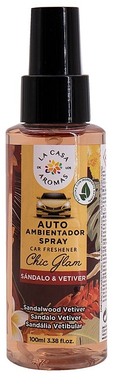Auto-Duftspray Sandelholz und Vetiver - La Casa De Los Aromas Chic Glam Spray Car Freshener — Bild N1