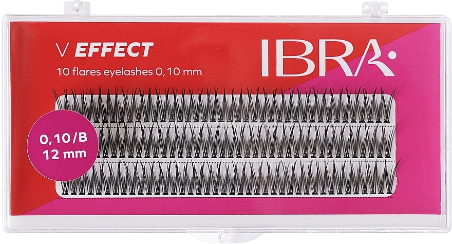 Künstliche Wimpern V-Effekt B 0.10, 12 mm - Ibra 10 Flares Eyelash — Bild N1