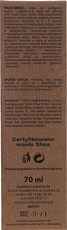 Handcreme mit grünem Tee - Scandia Cosmetics 20% Shea Green Tea Hand Cream — Bild N2