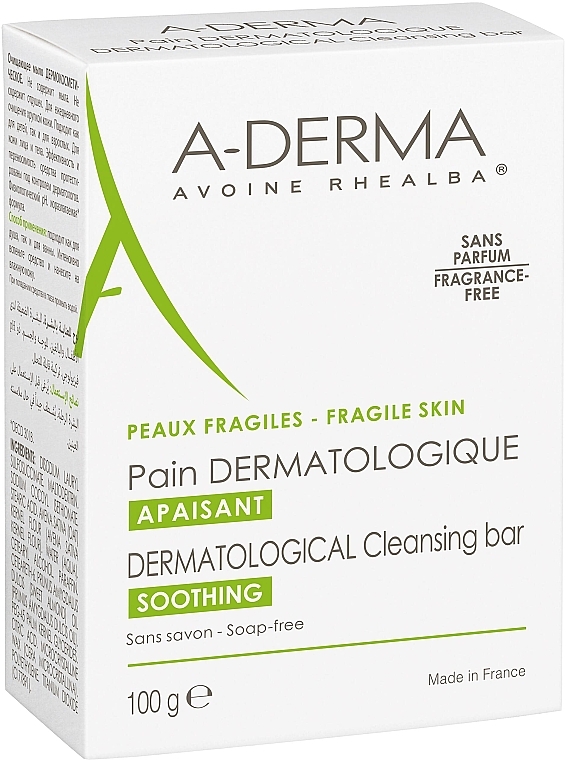Dermatologische Seife mit Hafer für gereizte Haut - A-Derma Soap Free Dermatological Bar