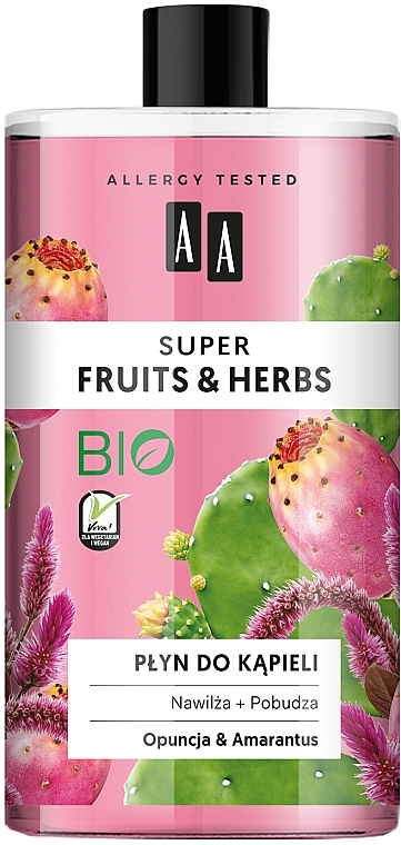 Feuchtigkeitsspendendes und stimulierendes Schaumbad mit Kaktusfeige und Amaranth - AA Super Fruits & Herbs Bath Foam — Bild N1