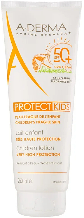 Sonnenschutzlotion für Kinder SPF 50+ - A-Derma Protect Kids Children Lotion Very High Protection SPF 50+ — Bild N1