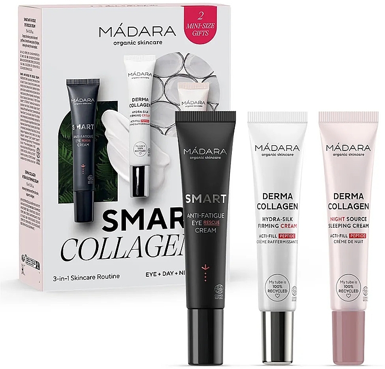 Set - Madara Cosmetics Smart Collagen 3-in-1 Skincare Set (eye/cr/15ml + f/cr/15ml + n/cr/15ml) — Bild N1