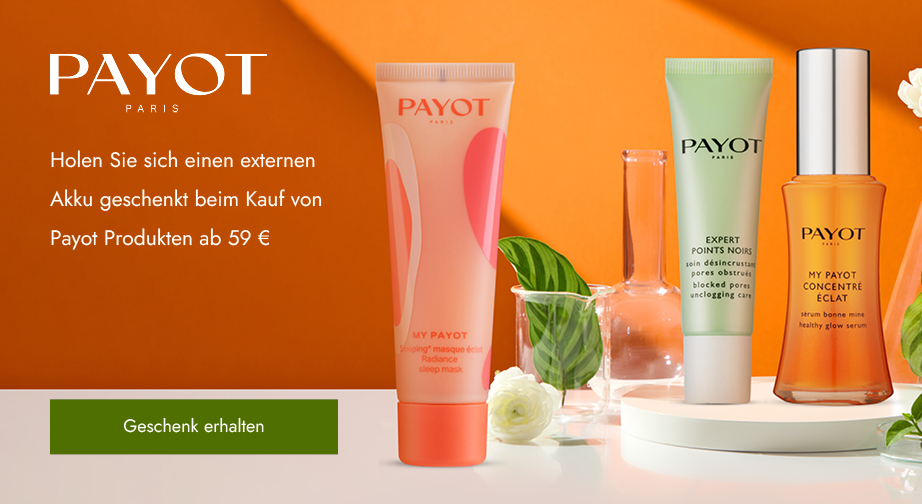Holen Sie sich einen externen Akku geschenkt beim Kauf von Payot Produkten ab 59 €