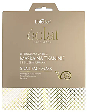 Düfte, Parfümerie und Kosmetik Lifting-Tuchsmaske für das Gesicht mit Schneckenschleim und Hyaluronsäure - L'biotica Eclat Mask Snail Slime
