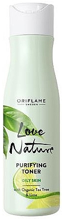 Reinigendes Gesichtstonikum mit Teebaum und Limette - Oriflame Love Nature Purifying Toner With Organic Tea Tree&Lime — Bild N1