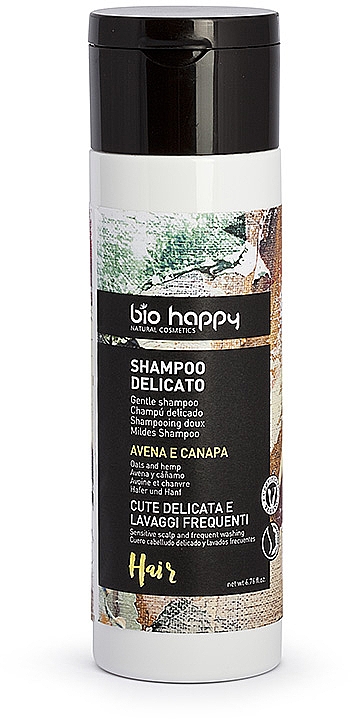 Mildes Shampoo mit Hafer und Hanf für empfindliche Kopfhaut - Bio Happy Shampoo Oats And Hemp — Bild N1