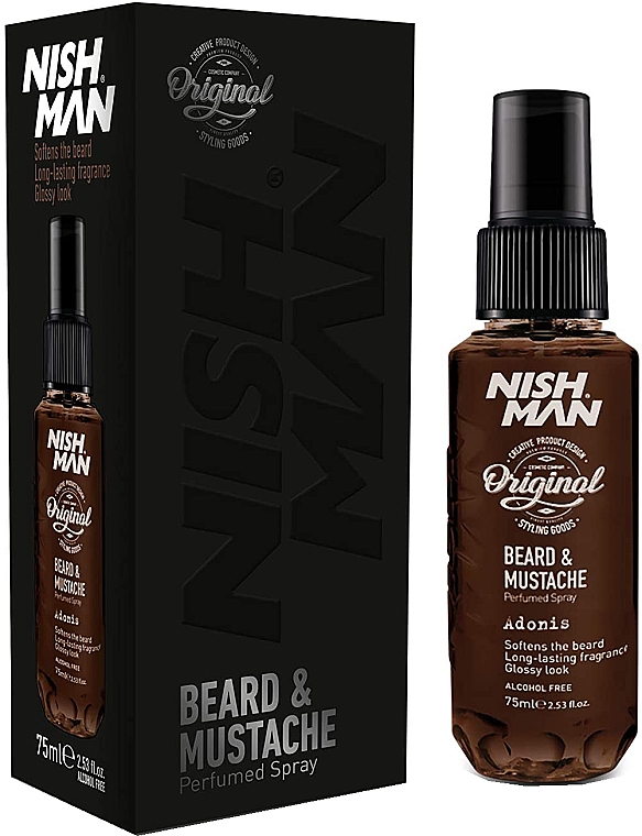 Parfümiertes Spray für Bart und Schnurrbart - Nishman Beard & Mustache Perfumed Spray Adonis — Bild N1