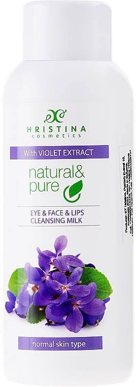 Pflegende Reinigungsmilch für Augen, Gesicht und Lippen mit Veilchen-Extrakt - Hristina Cosmetics Cleansing Milk With Violet Extract — Bild N1