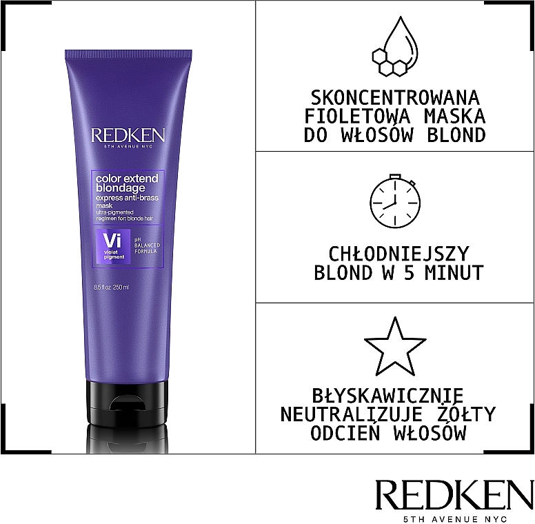 Haarmaske gegen Gelbstich - Redken Color Extend Blondage Express Anti-Brass Mask — Bild N3