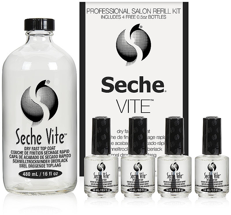 Set - Seche Vite Professional Salon Refill Kit (top coat/480ml + top coat/4x14ml) — Bild N1