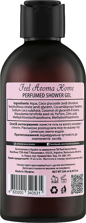 Parfümiertes Duschgel Safran, Jasmin und Amberholz - Feel Aroma Home Velvet Perfumed Shower Gel — Bild N2