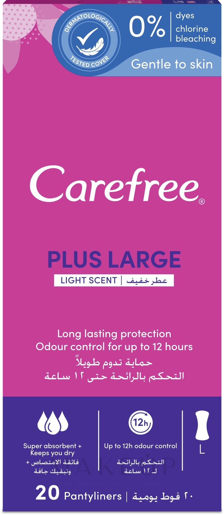 Slipeinlagen für extra Schutz 20 St. - Carefree Plus Large Light Scent — Bild 20 St.