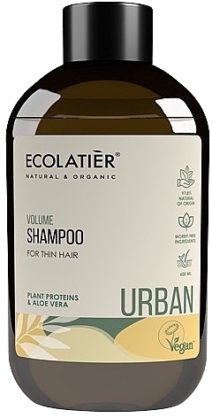 Stärkendes Volumen-Shampoo für dünnes Haar mit Pflanzenproteinen und Aloe Vera - Ecolatier Urban Volume & Strength Shampoo