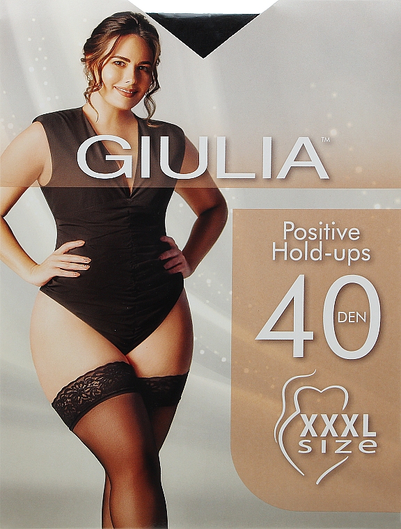 Damenstrümpfe Positive Hold Ups 40 Den nero - Giulia — Bild N1