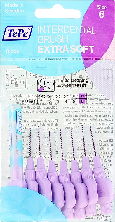 Interdentalbürsten 8 St. - TePe Interdental Brushes Extra Soft 1.1 mm — Bild N1
