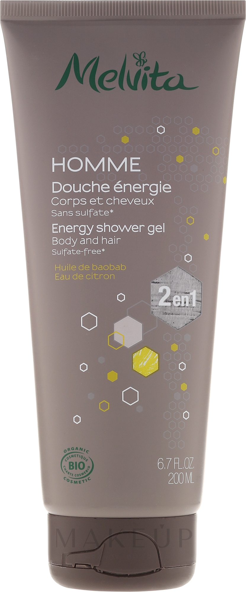 2in1 Shampoo & Duschgel für Männer - Melvita Homme Energy Shower Gel — Bild 200 ml