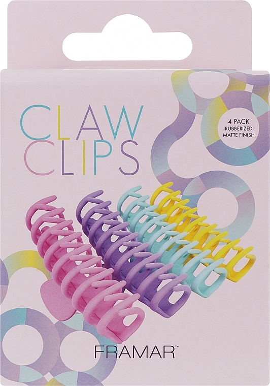 Haarspangen in Pastellfarben 4 St. - Framar Claw Clips Pastel — Bild N2