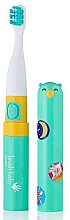 Elektrische Zahnbürste mit Aufklebern grün - Brush-Baby Go-Kidz Pink Green Toothbrush  — Bild N4