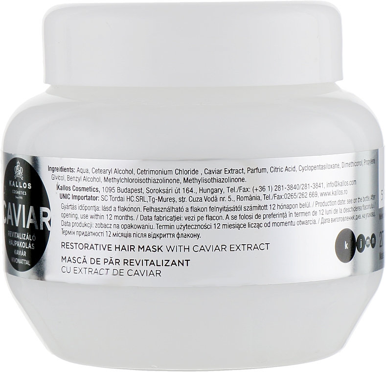 Revitalisierende Haarkur mit Kaviarextrakt - Kallos Cosmetics Anti-Age Hair Mask — Bild N2
