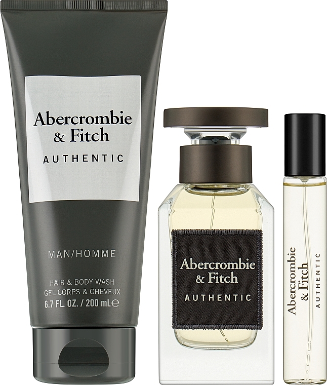 Abercrombie & Fitch Authentic Men - Duftset (Eau de Toilette 100ml + Eau de Toilette 15ml + Duschgel 200ml)  — Bild N2