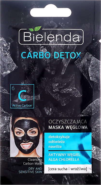 Reinigende Gesichtsmaske mit Aktivkohle - Bielenda Carbo Detox Cleansing Mask Dry and Sensitive Skin — Foto N1