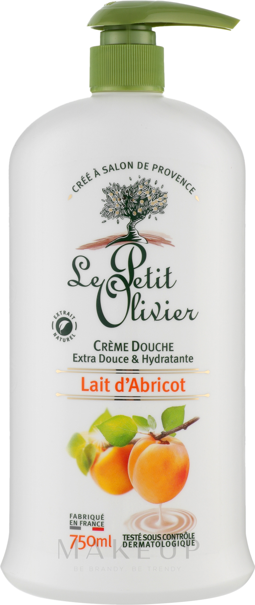 Duschcreme mit Spender für empfindliche Haut Aprikosenmilch - Le Petit Olivier Extra Gentle Apricot Milk Shower Creams — Bild 750 ml