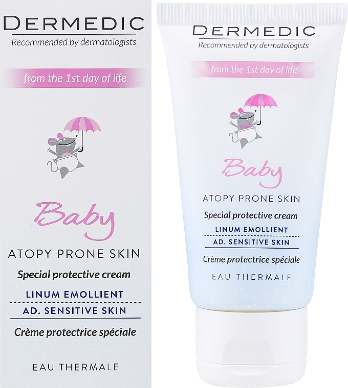 Gesichtsschutzcreme für Babys SPF 15 - Dermedic Emolient Linum Baby Cream SPF 15 — Bild N1