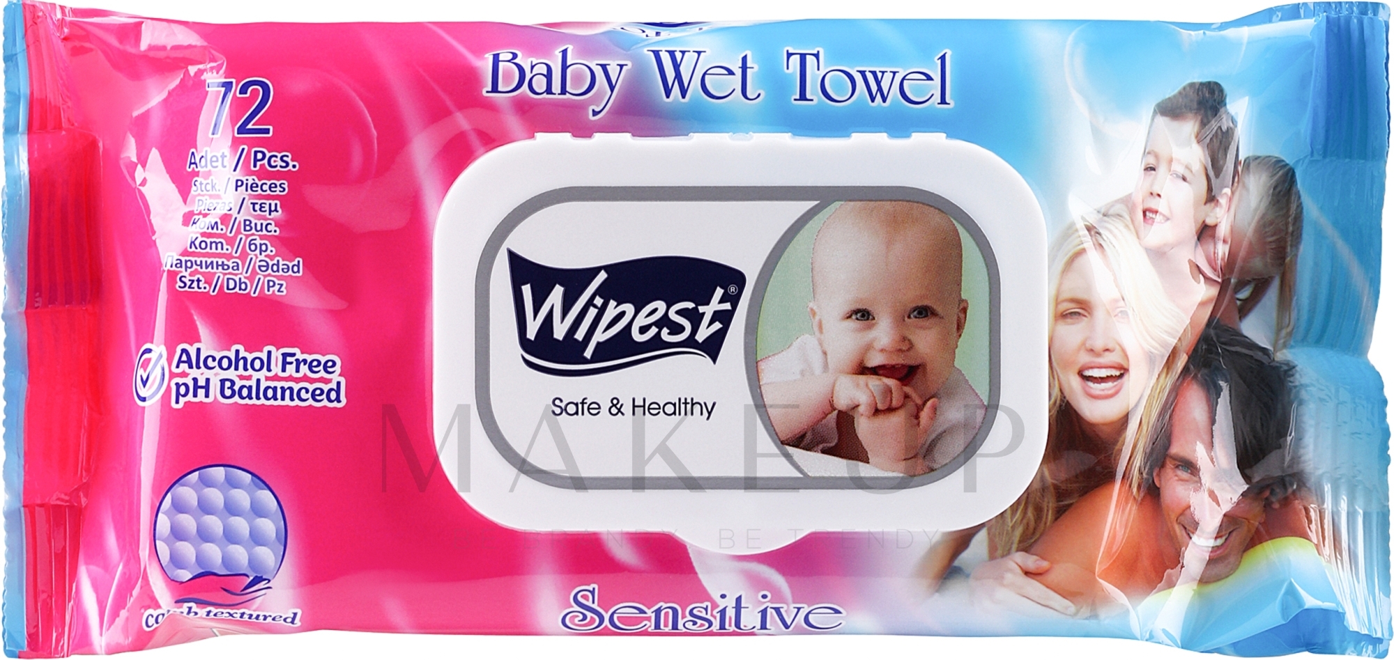 Feuchttücher für Babys Sensitive 72 St. - Wipest Safe & Healthy Wet Towel — Bild 72 St.